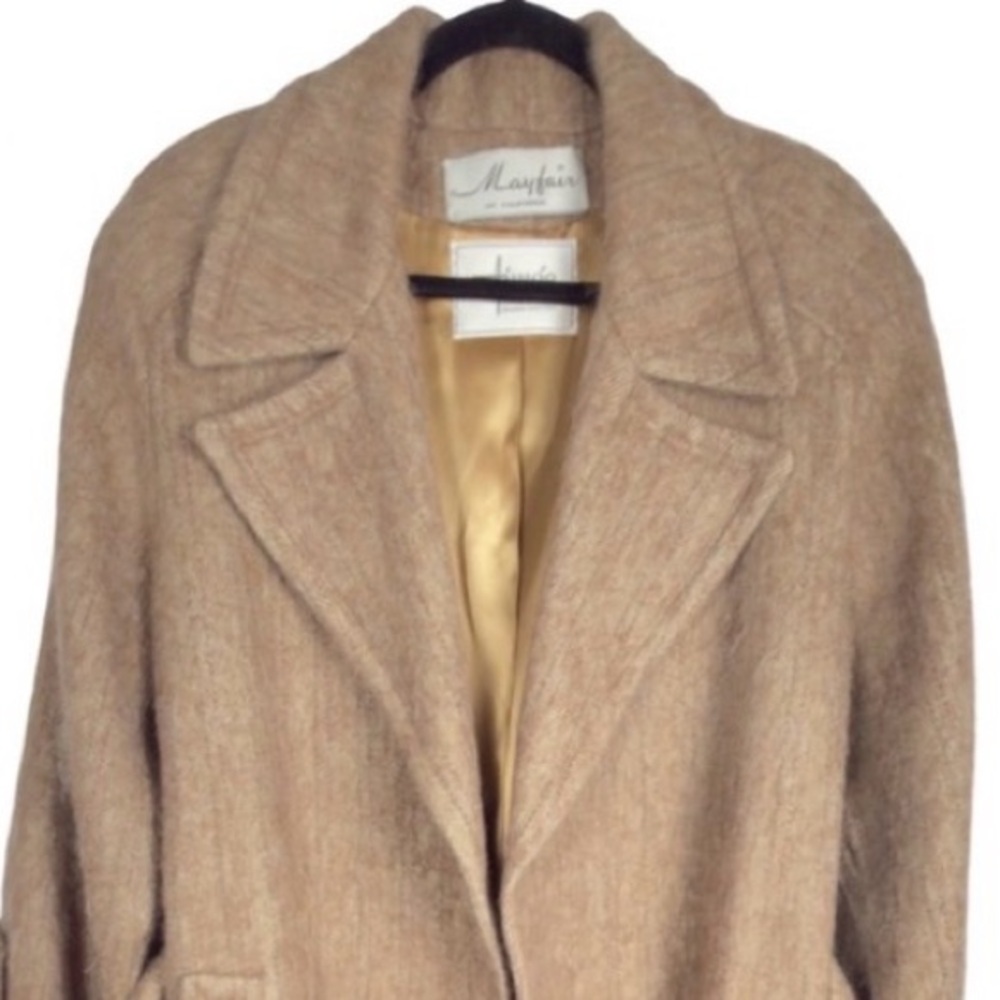 Vintage Mayfair of California Mohair Wool Tan Coat - Picture 2 of 13